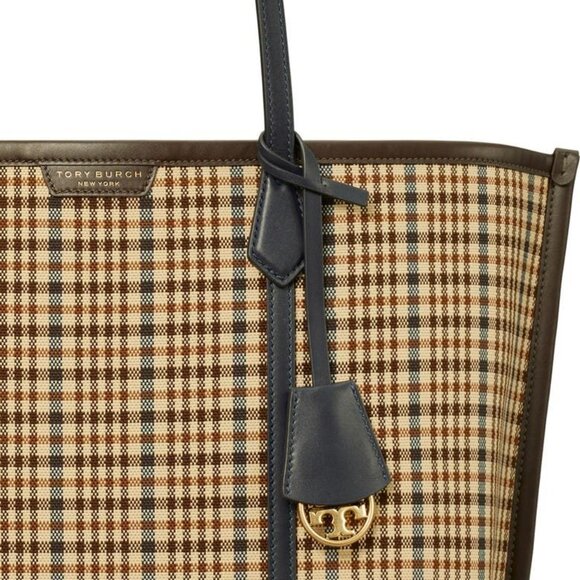 Tory Burch Plaid Triple Compartment Tote - Picture 2 of 13